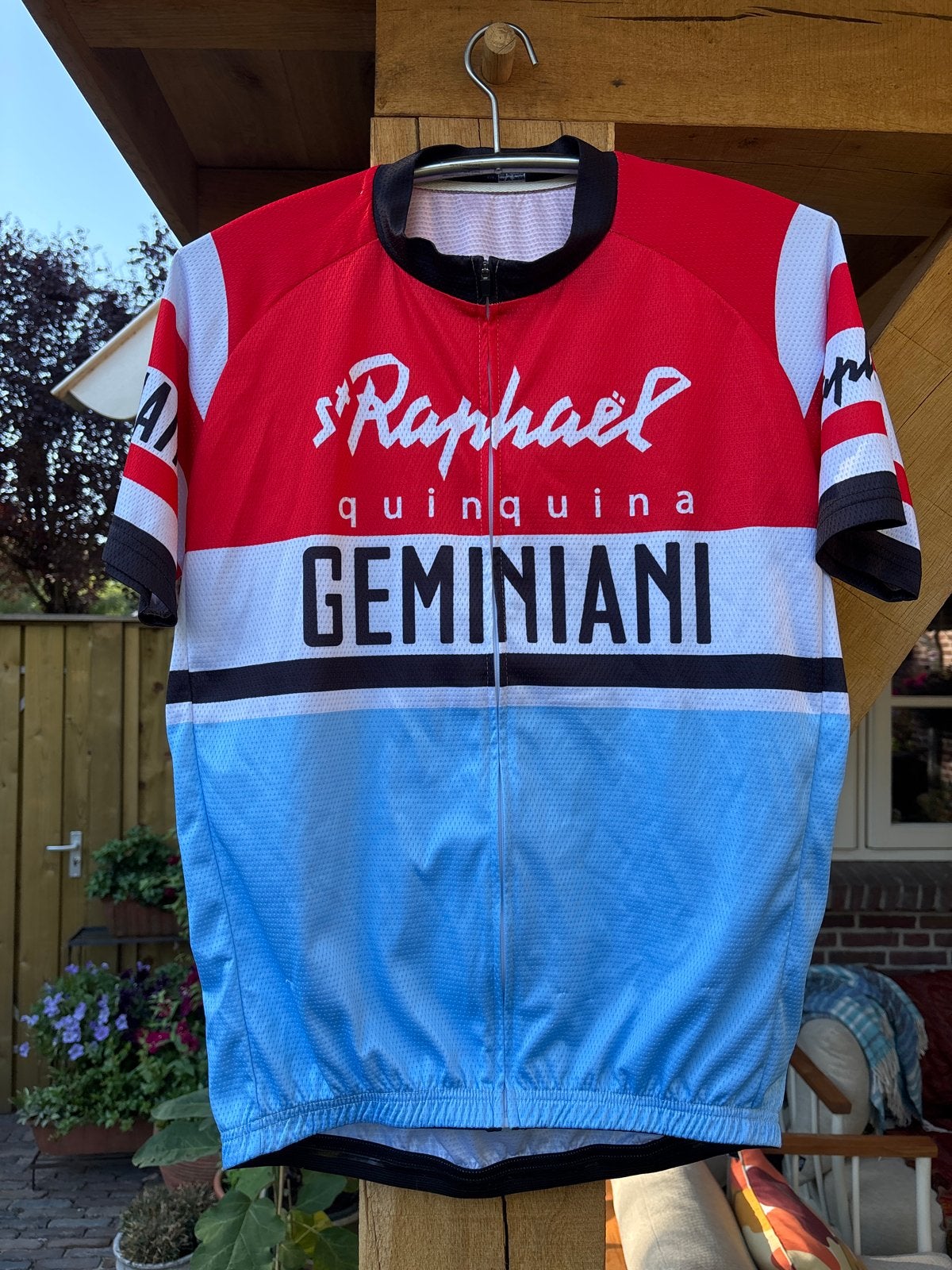 Vintage St. Raphael Geminiani Wielrenshirt, Meerkleurig, Maat 42/44 (L), Ophalen of Verzenden, Hardlopen of Fietsen
