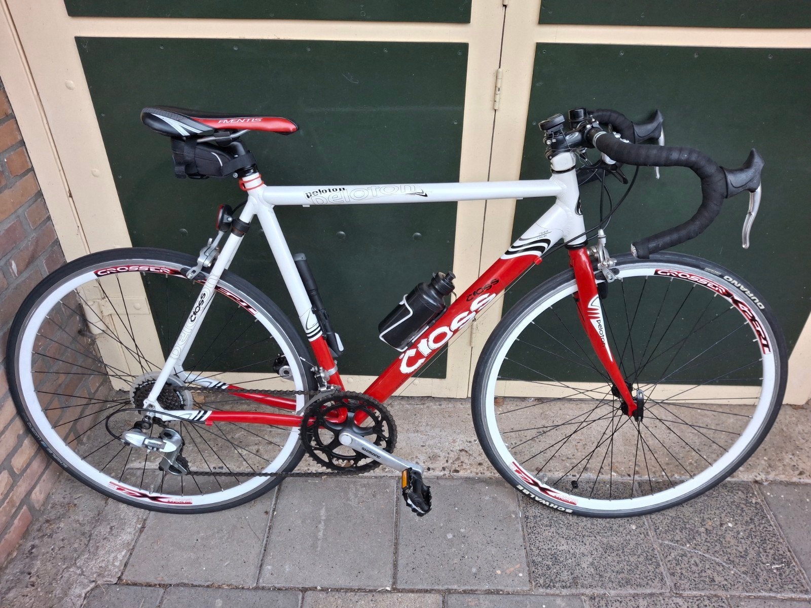 Racefiets - Cross Pelotonia - Wit/Rood, Ophalen, Gebruikt, 10 tot 15 versnellingen, 57 tot 61 cm