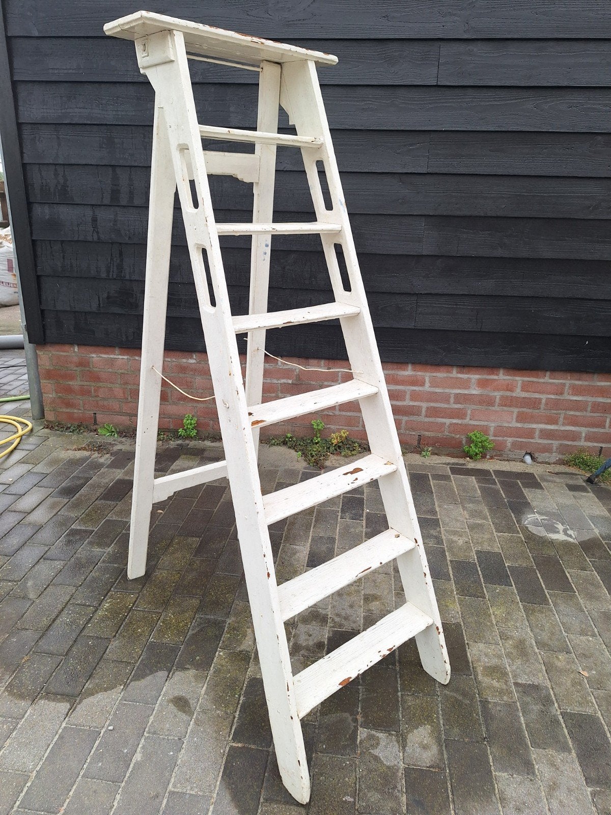 Oude brocante trap 162 cm hoog - decoratief, Ophalen