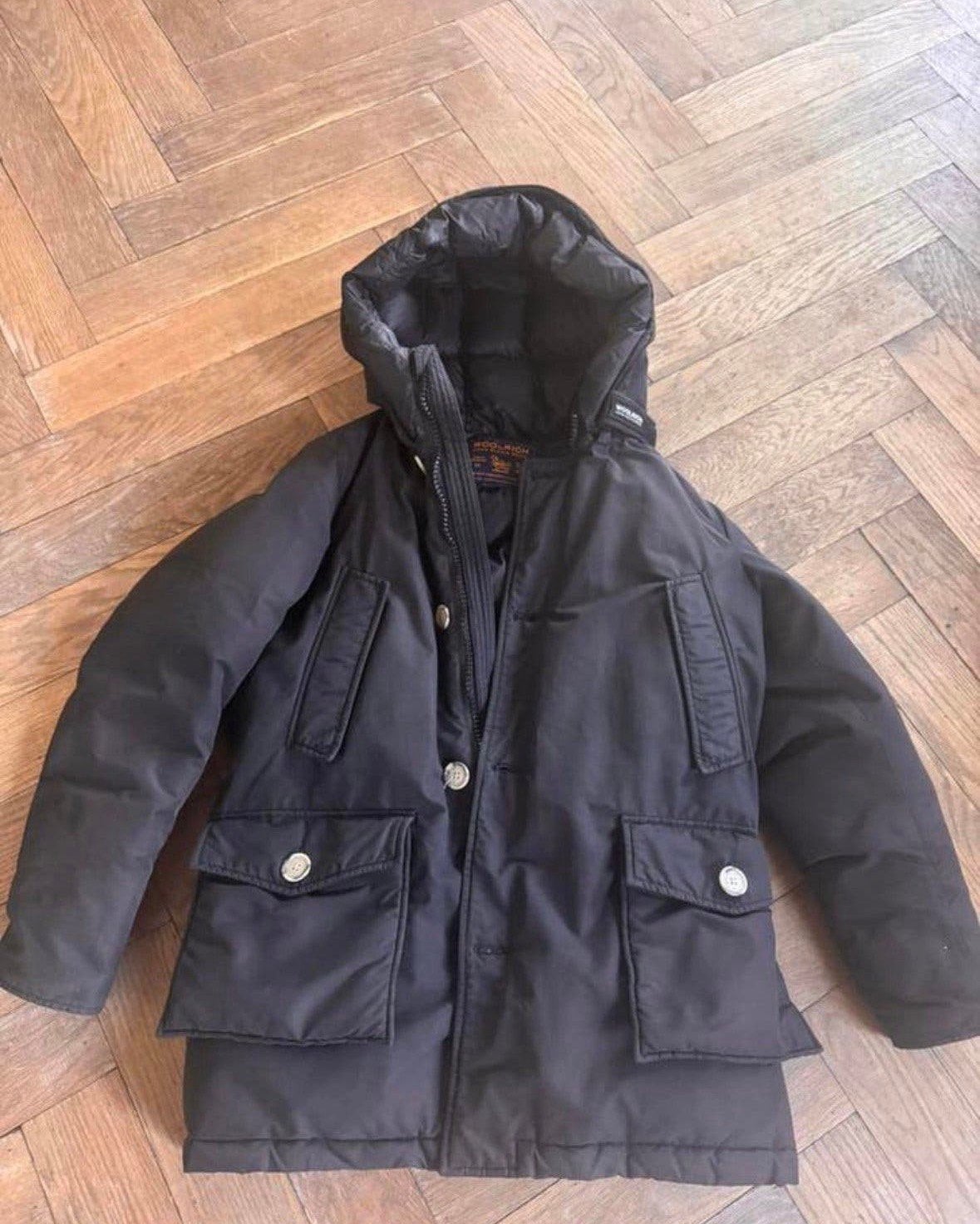 Woolrich zwarte jas maat Xs dames of kind, Ophalen of Verzenden, Gedragen, Maat 34 (XS) of kleiner, Zwart