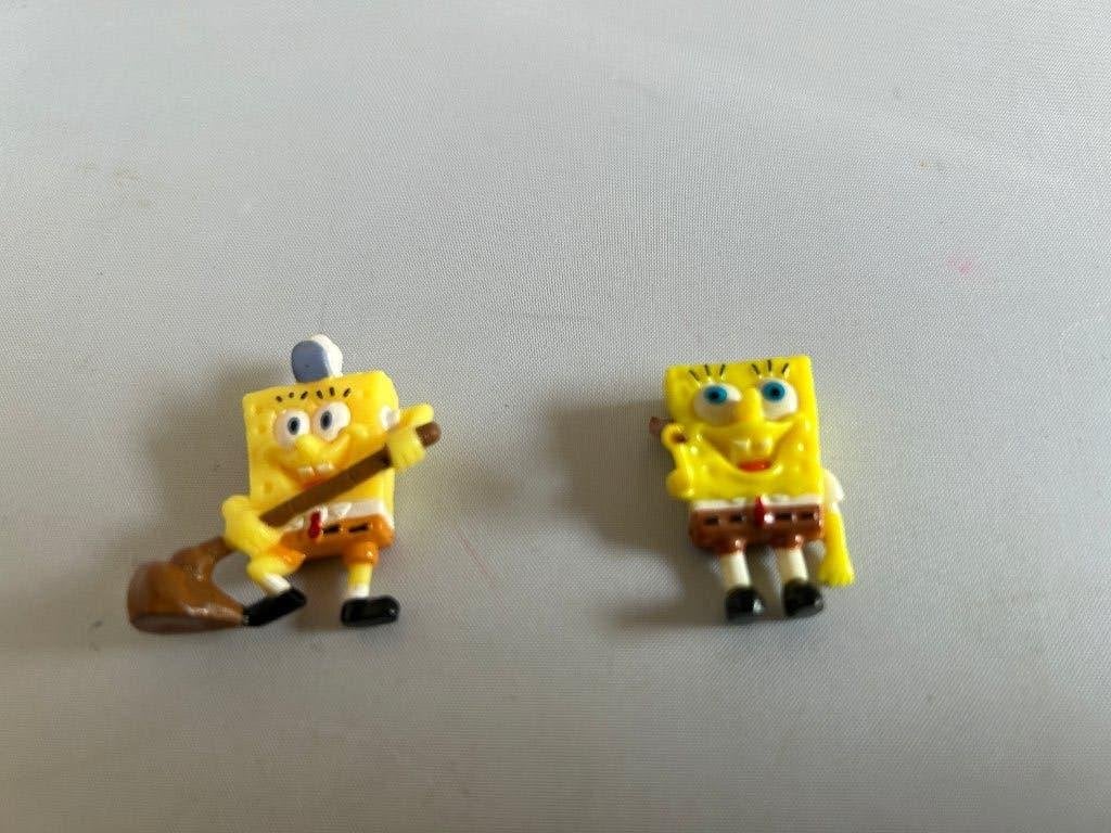 Spongebob 2x 3cm, Ophalen of Verzenden, Zo goed als nieuw