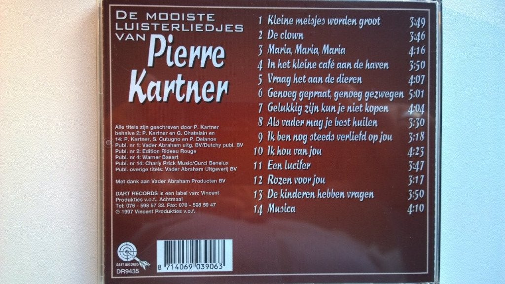 Pierre Kartner - De Mooiste Luisterliedjes Van Pierre Kartne, Ophalen of Verzenden, Zo goed als nieuw, Levenslied of Smartlap