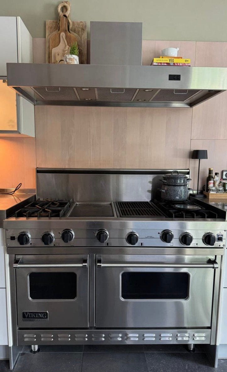 Viking Professional Gasfornuis met dubbele oven en afzuigkap, Ophalen, Gebruikt, 60 cm of meer, Gas