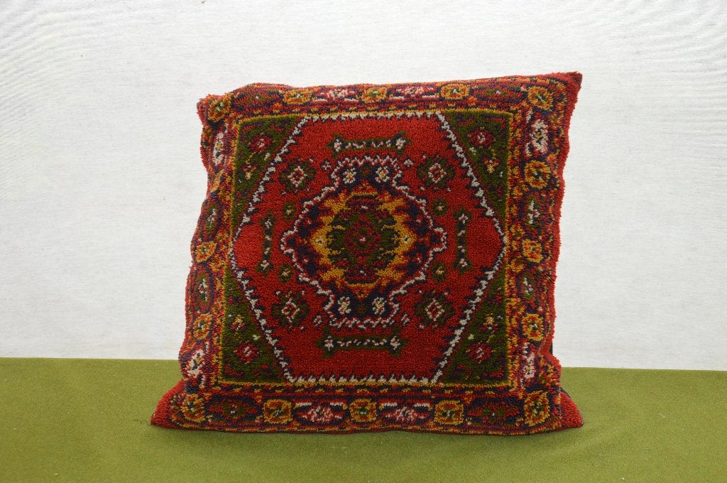 Vintage smyrna kussen van 40 cm bij 40 cm, Ophalen of Verzenden, Gebruikt, Vierkant, Sierkussen