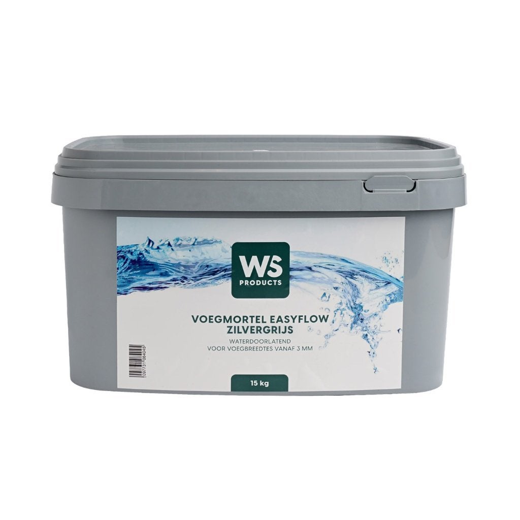 ONGEOPENDE EMMER, 15 kg - Ws Voegmortel EasyFlow Zilvergrijs, Ophalen, Nieuw, Overige materialen, Overige typen