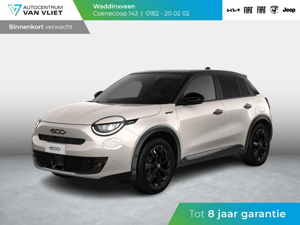 Fiat 600 1.2 145pk Hybrid Sport | Clima | Cruise | Navi | 18, Auto's, Fiat, 145 pk, 1199 cc, Met garantie (alle), Beige
