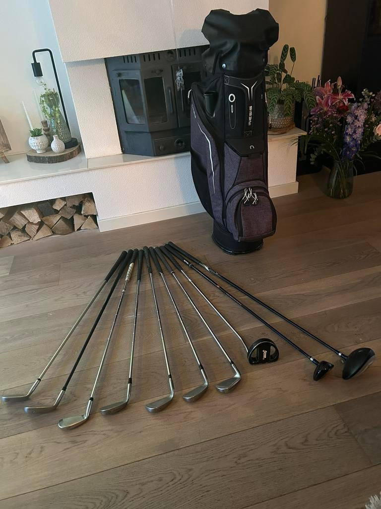 Golftas met clubs, Sport en Fitness, Golf, Ophalen, Gebruikt, Set, Overige merken