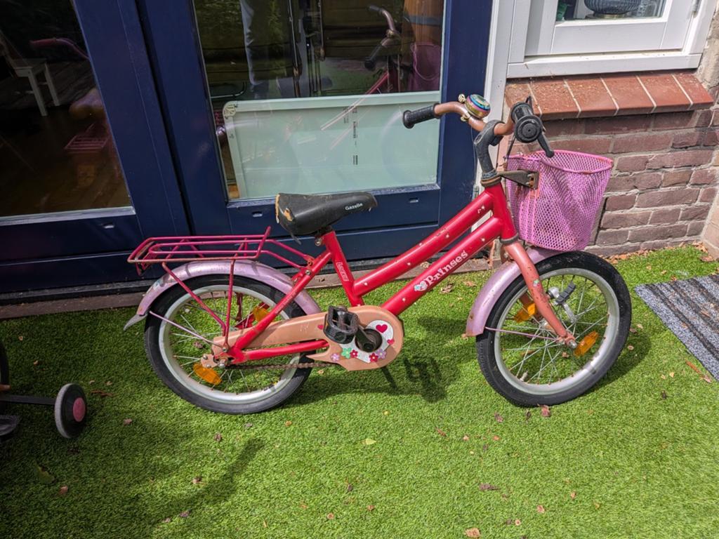 Kinderfiets Gazelle en Princess, roze, 16 inch, Ophalen of Verzenden, Gebruikt, 16 tot 20 inch
