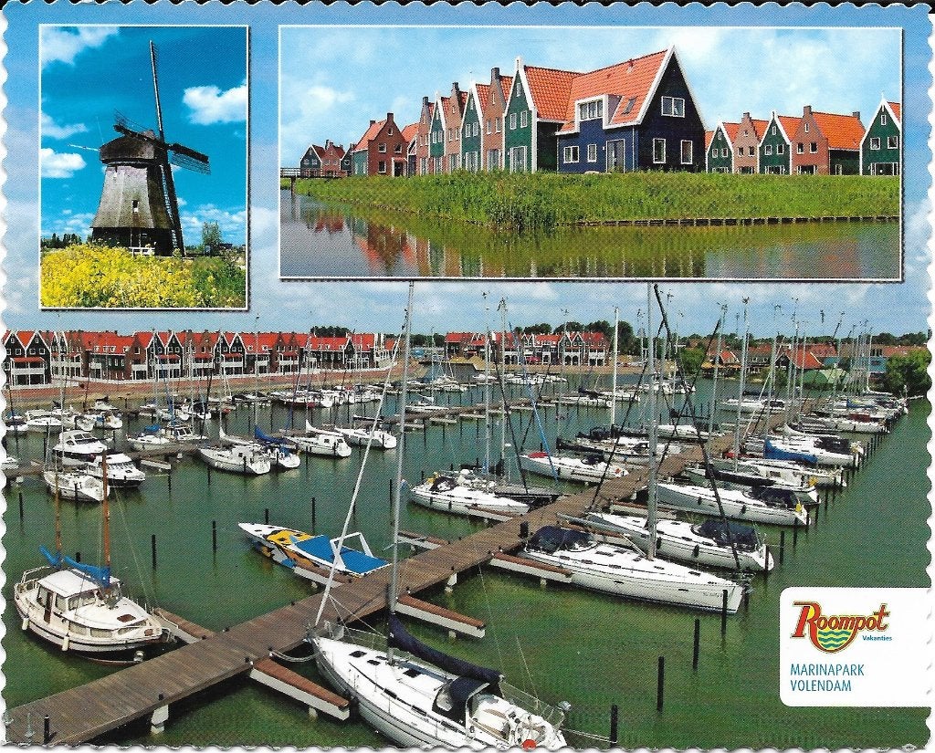 Ansichtkaart  	Volendam	Marinapark	Roompot 	3-luik, Verzamelen, Verzenden, 1980 tot heden, Gelopen, Noord-Holland