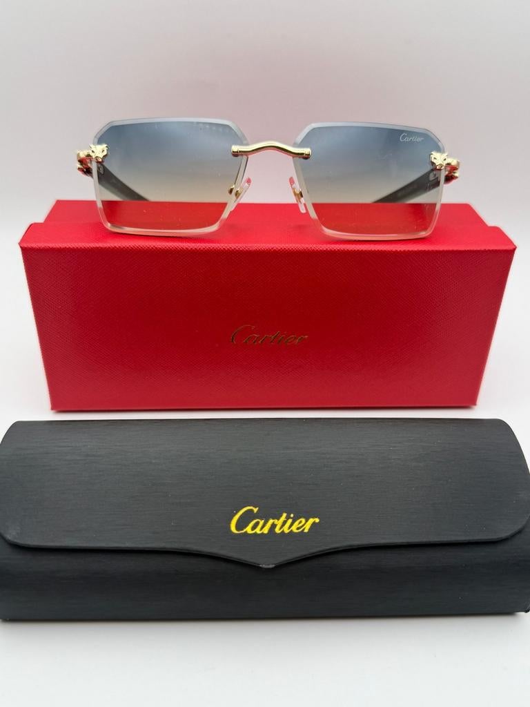 Cartier zonnebril met gouden details, Sieraden, Tassen en Uiterlijk, Zonnebrillen en Brillen | Heren, Ophalen of Verzenden