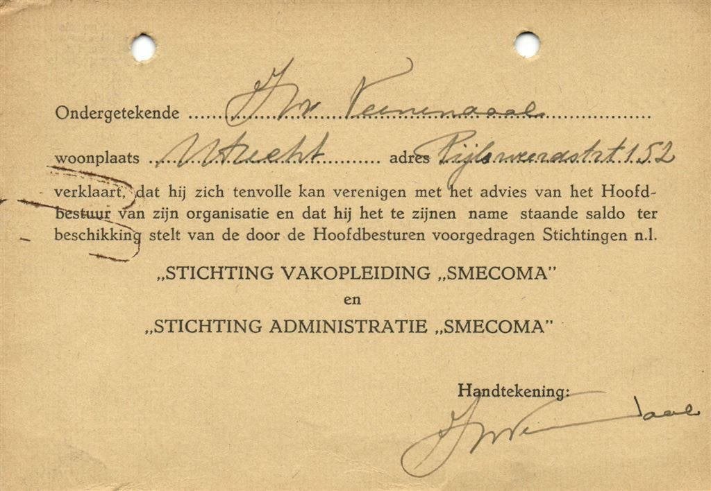 B.M.A., afd. Distributie, Utrecht - antwoordkaart, Ophalen of Verzenden, Briefkaart