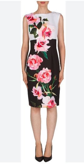 Joseph Ribkoff chique elegante rozen/print jurk mt 40, Kleding | Dames, Jurken, Maat 38/40 (M), Overige kleuren, Verzenden, .