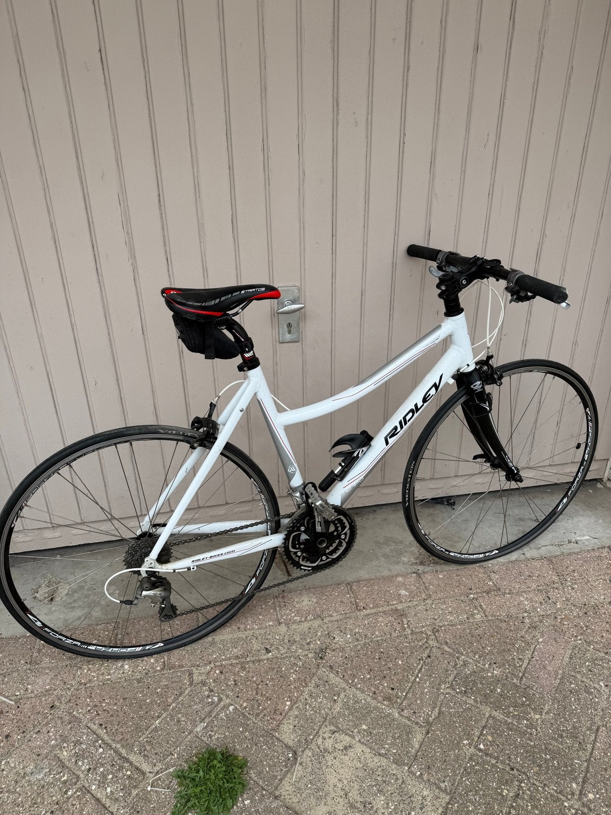Ridley racefiets, wit, lichtgewicht aluminium frame, Gebruikt, Velgrem, Aluminium, 49 tot 53 cm