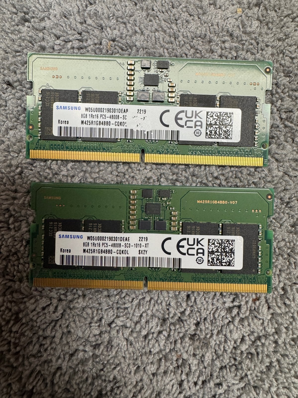 2x 8GB DDR5 4800MHz RAM