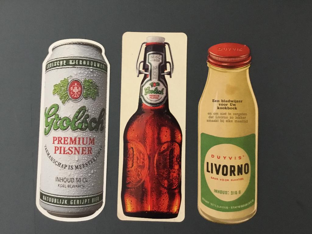 Drie boekenleggers: Reclame Grolsch en Duyvis, Ophalen of Verzenden, Zo goed als nieuw, Reclame