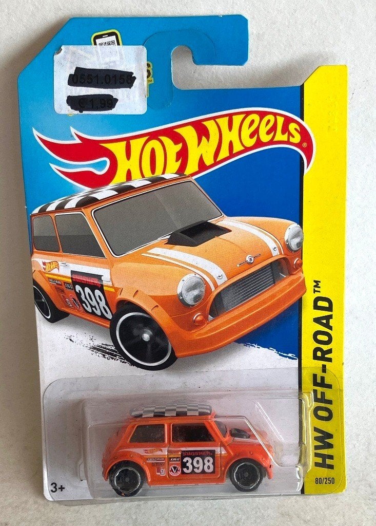 Mini Cooper oranje 398 Off-Road 398 long card Hot Wheels., Ophalen, Zo goed als nieuw, Auto