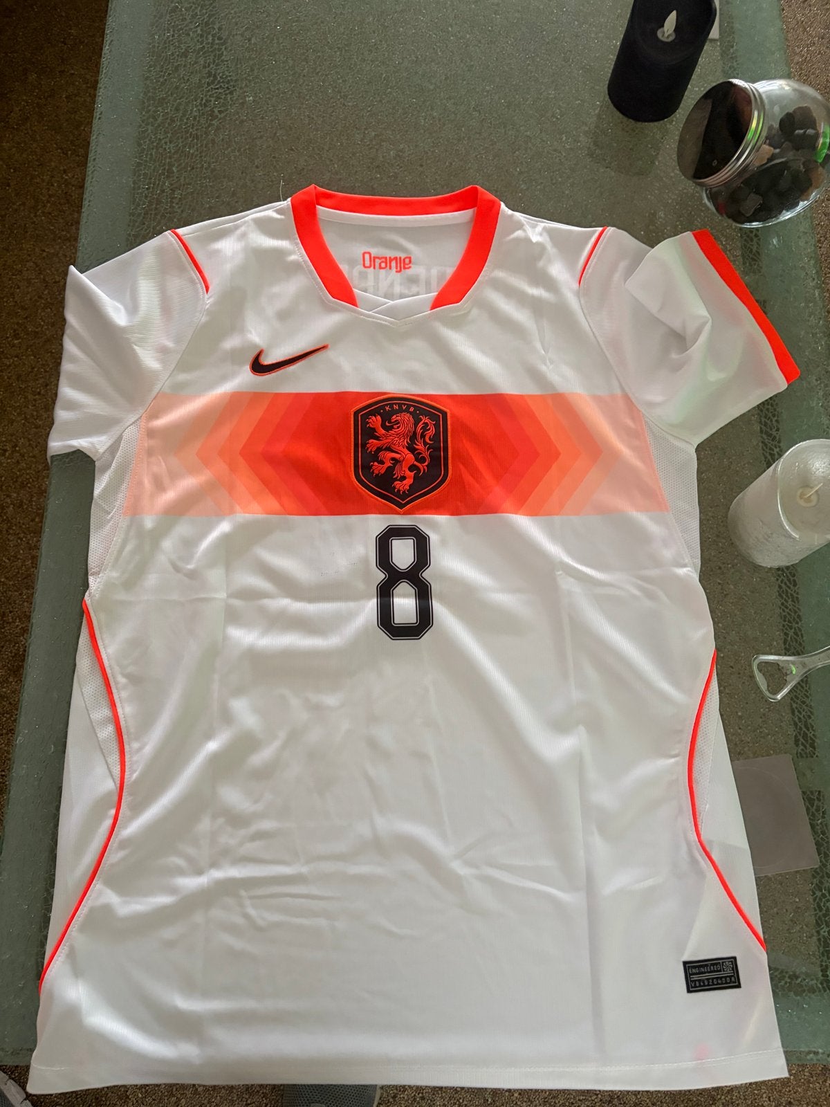 Oranje voetbalshirts Gravenberch en Curaçao Bacuna, Sport en Fitness, Voetbal, Maat L, Ophalen of Verzenden, Nieuw, Shirt
