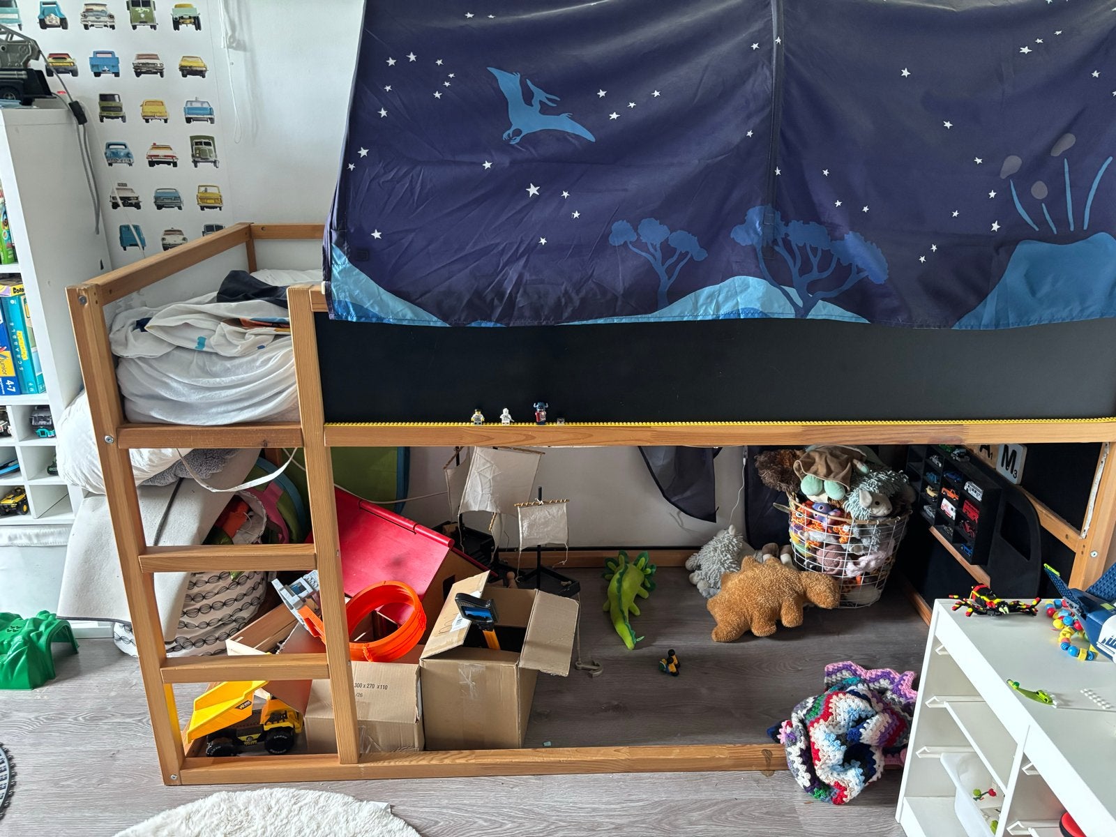 IKEA KURA omkeerbaar bed 90x200 cm met bedtent, Ophalen, Gebruikt, Eenpersoons, Minder dan 160 cm
