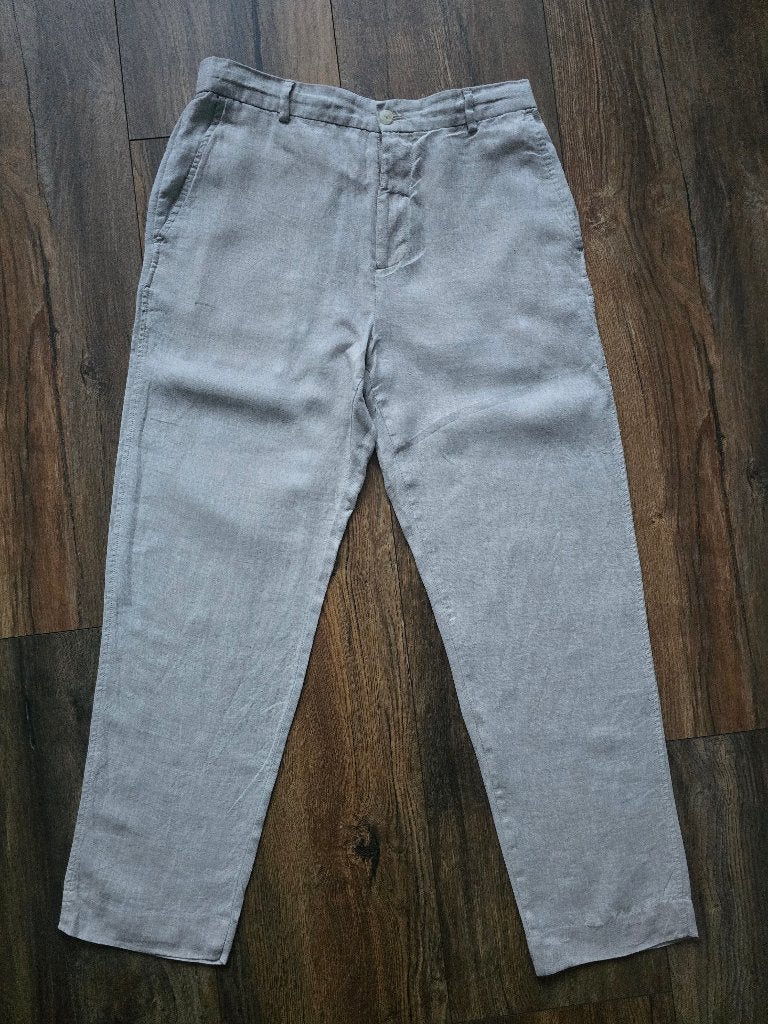 Linnen broek maat M beige, Maat 48/50 (M), Beige, Ophalen of Verzenden, Zo goed als nieuw