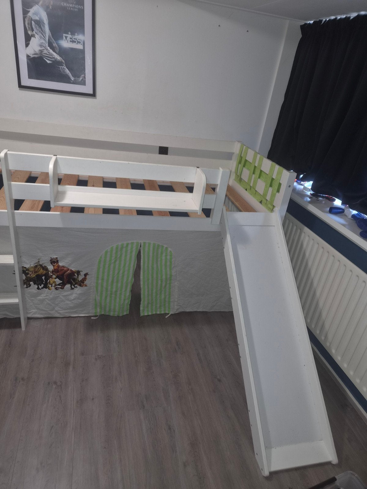Hoogslaper met glijbaan en speelruimte, Ophalen, Gebruikt, Eenpersoons, 200 cm