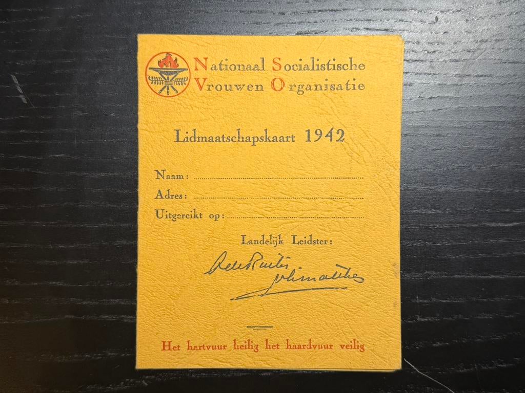 Blanco NSVO Lidmaatschapkaart 1942, Verzamelen, Militaria | Tweede Wereldoorlog, Verzenden, Nederland, Foto of Poster