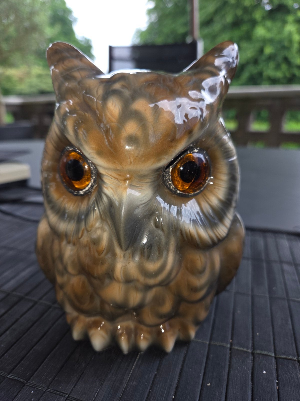 Prachtige Vintage Porseleinen Uilenlamp – Duitsland (Gräfent, Antiek en Kunst, Ophalen