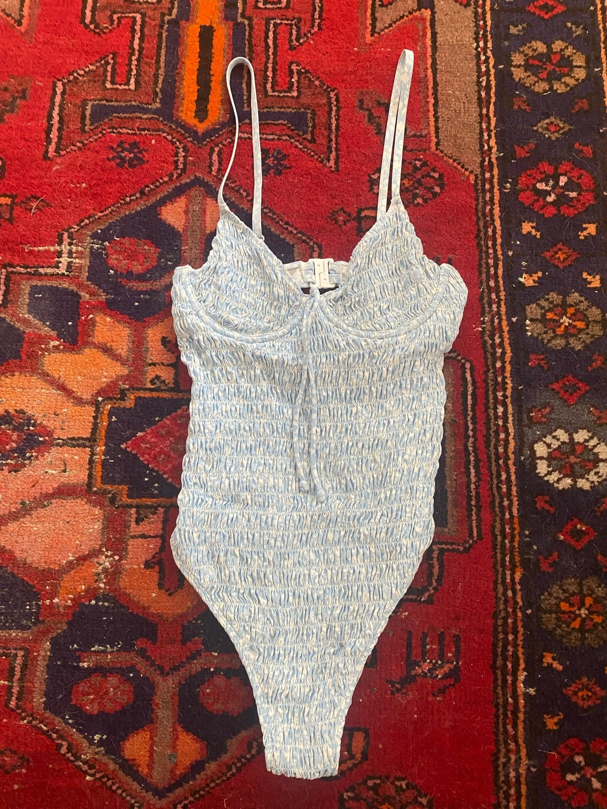 Lichtblauwe bloemenprint badpak maat 38, Badpak, Ophalen of Verzenden, Zo goed als nieuw, Primark