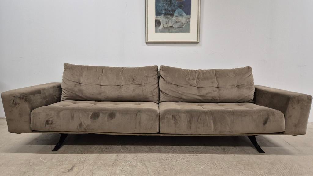 Top kwaliteit taupe velvet Passe partout 4 zits design bank