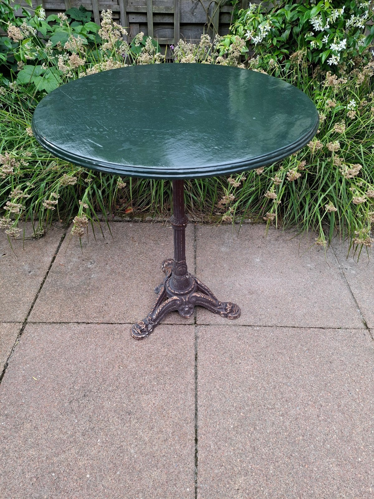 Mooi  Frans vintage bistro terras tafel jaren 30, Ophalen of Verzenden, Rechthoekig, Hout