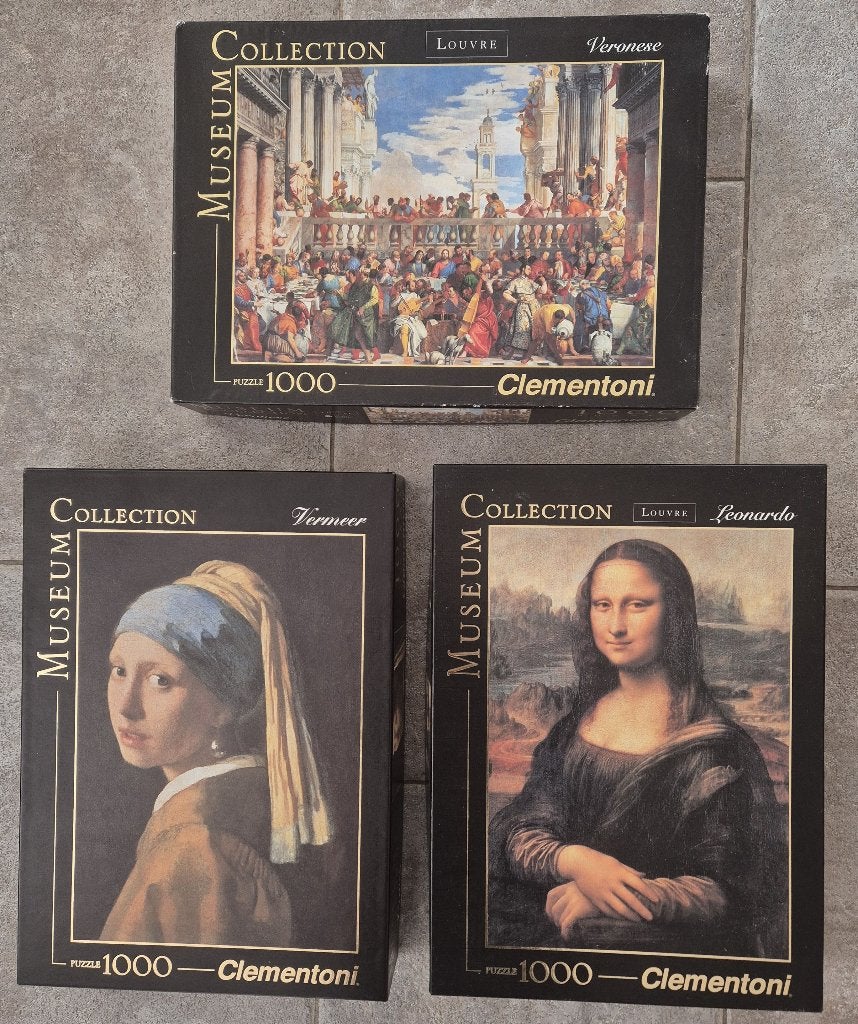 Clementoni Museum Collectie Puzzels - 3x 1000 stukjes, Ophalen, 500 t/m 1500 stukjes, Zo goed als nieuw, Legpuzzel