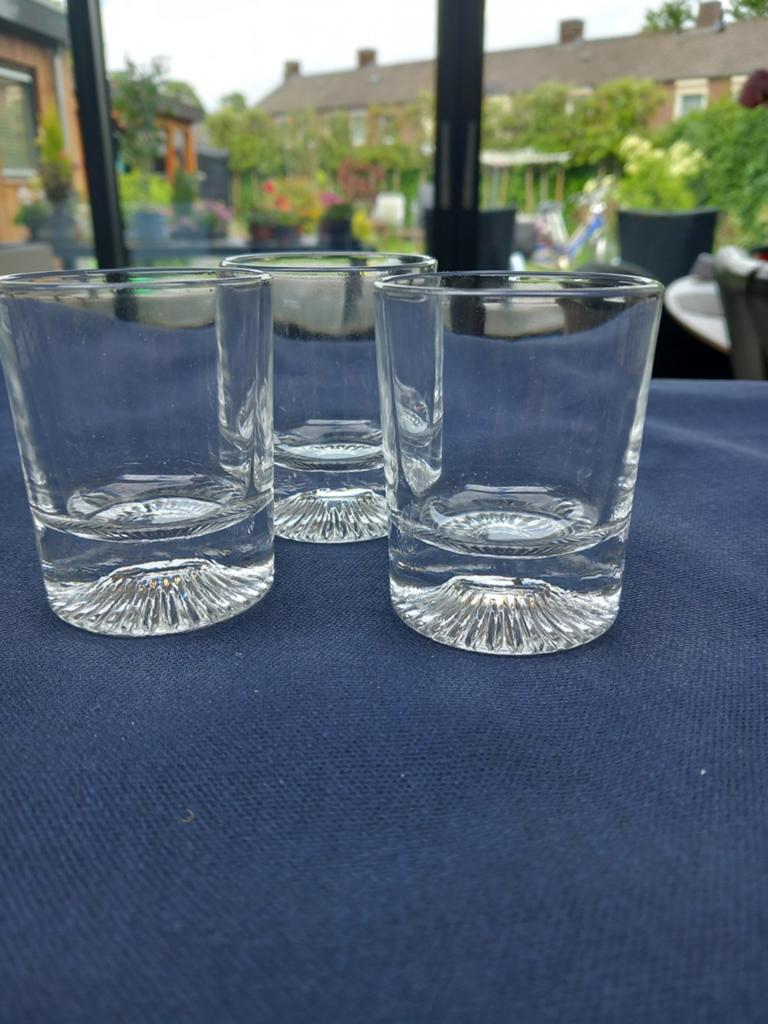 Set van 3 glazen shotglaasjes, Ophalen of Verzenden, Overige merken, Glas, Overige typen