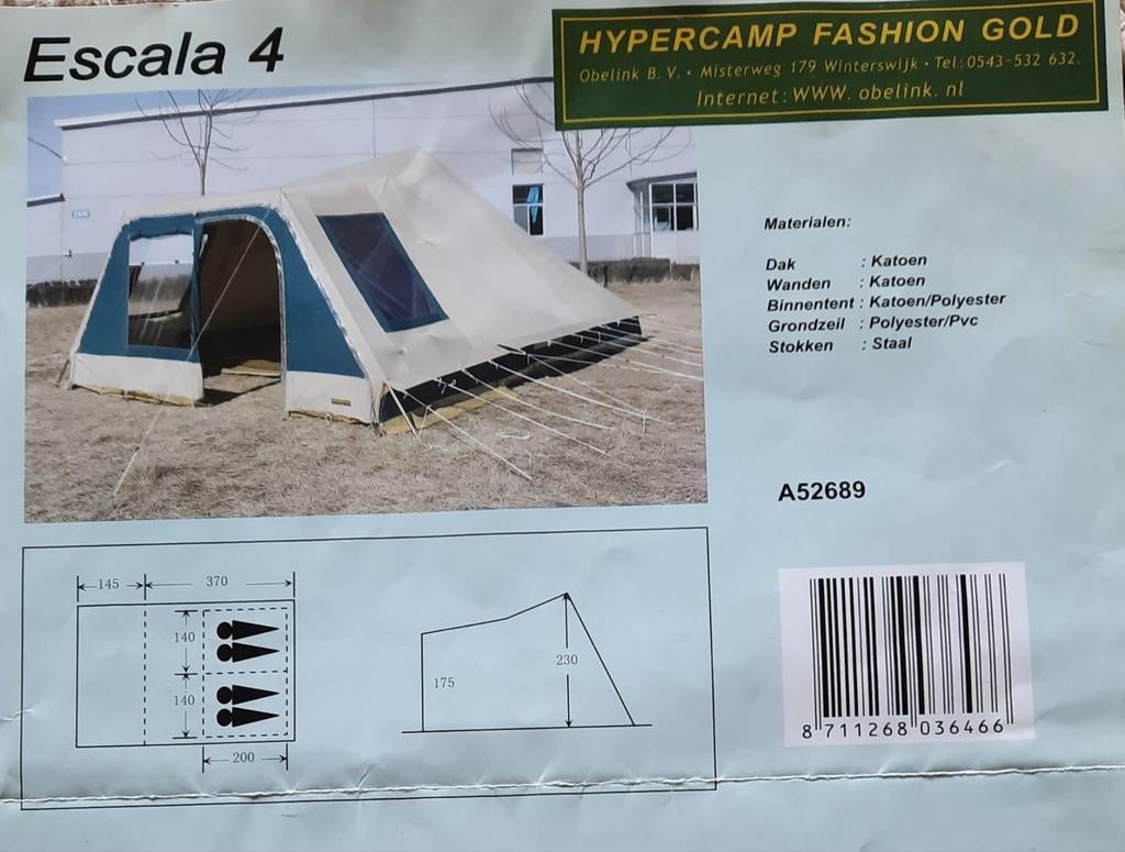 Pyramide tent Escala 4, Caravans en Kamperen, Tenten, Ophalen