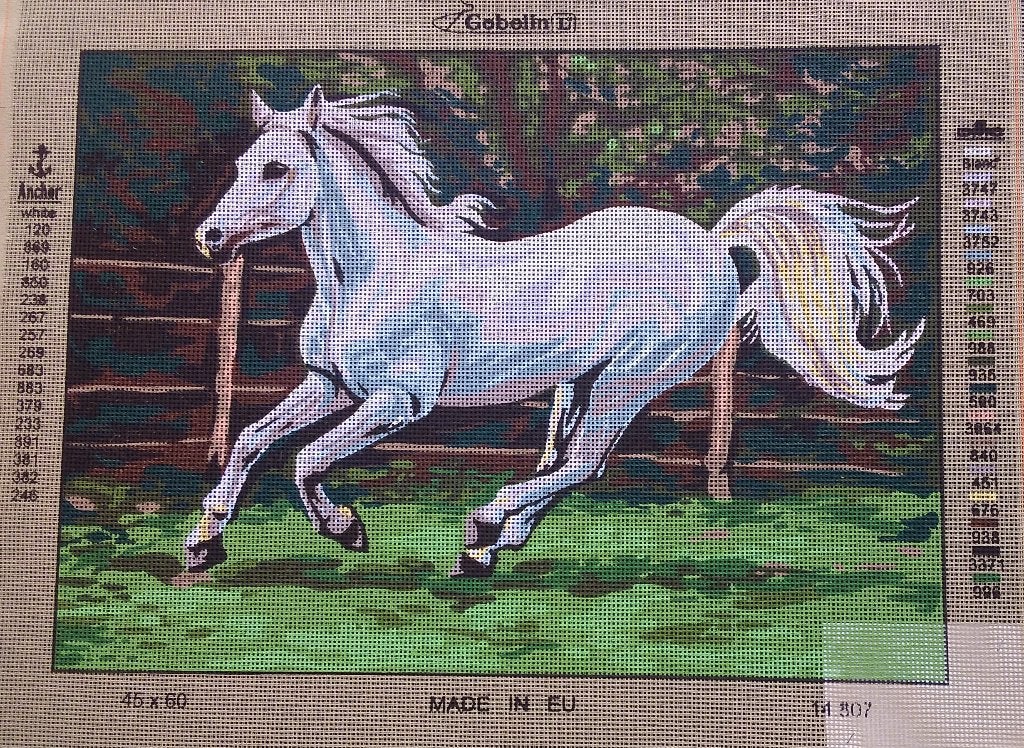 Cado voorbedrukt borduurstramien  PAARD IN GALOP  907, Ophalen of Verzenden, Nieuw, Handborduren, Onderdeel of Toebehoren