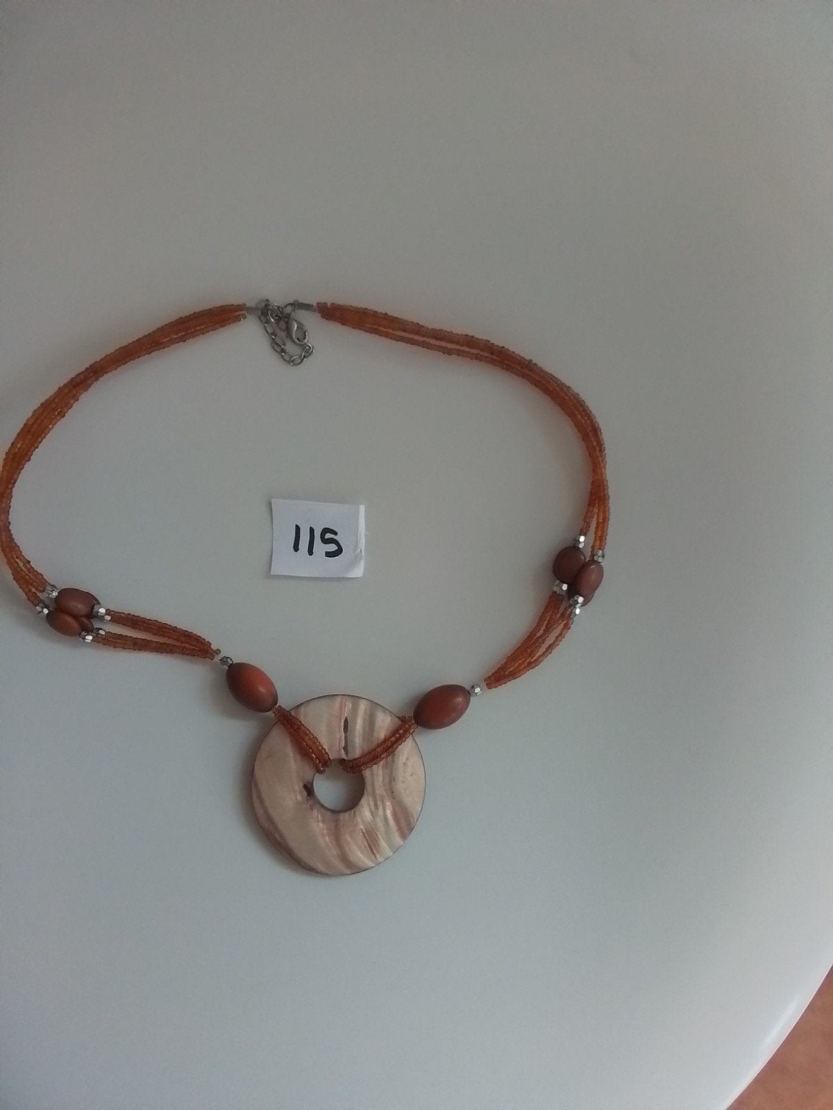 115 Bruine kraaltjes ketting, Ophalen of Verzenden, Zo goed als nieuw, Bruin, Hout
