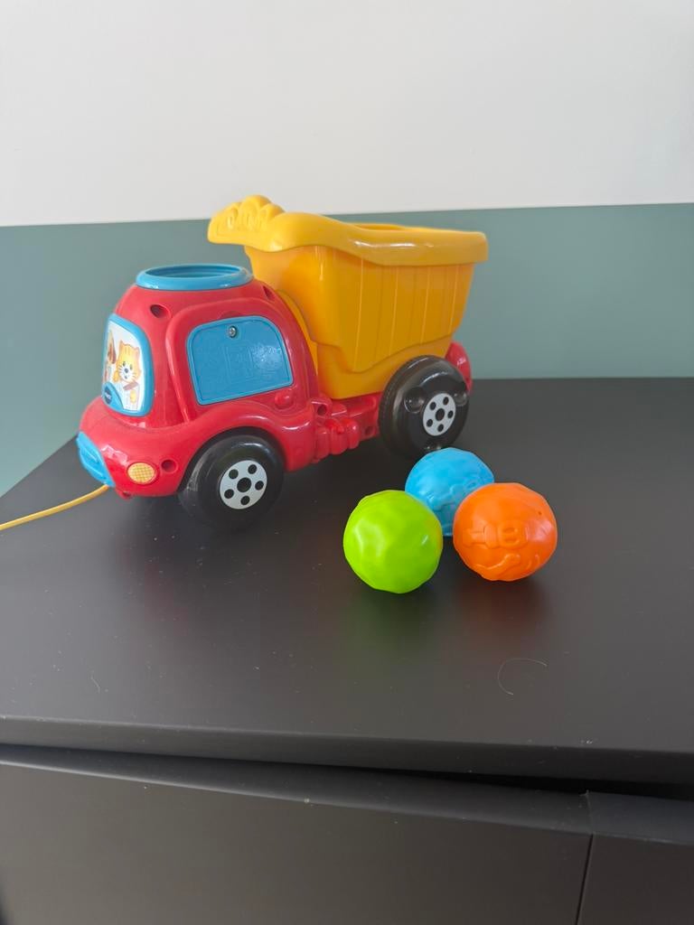 Vtech kiepwagen tellen telwagen vrachtwagen, Kinderen en Baby's, Speelgoed | Vtech, Ophalen of Verzenden, Zo goed als nieuw, 6 maanden tot 2 jaar