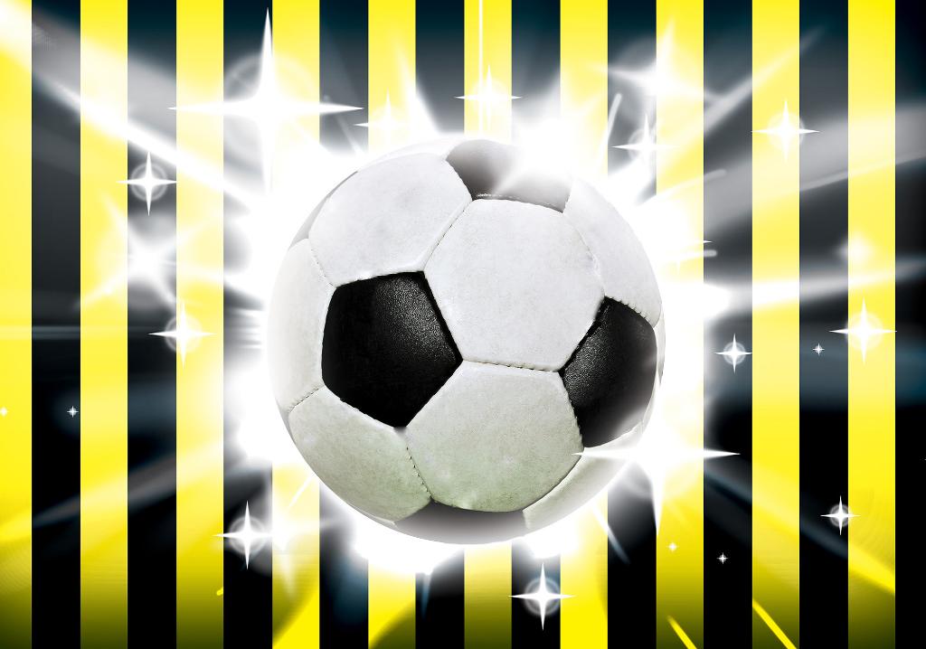 Voetbal fotobehang Geel Zwart, Voetbal behang, div. kleuren, Huis en Inrichting, Stoffering | Behang, Verzenden, Minder dan 10 m²