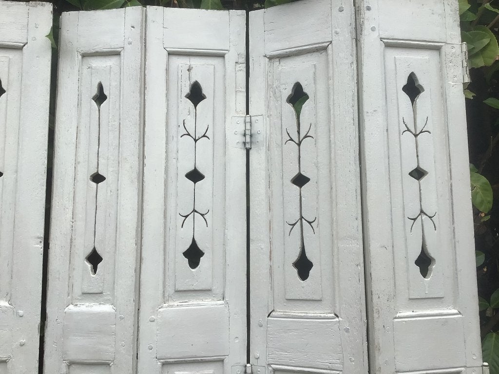 Antiek bewerkte luiken, Ophalen, Gebruikt, 120 cm of meer, Minder dan 200 cm