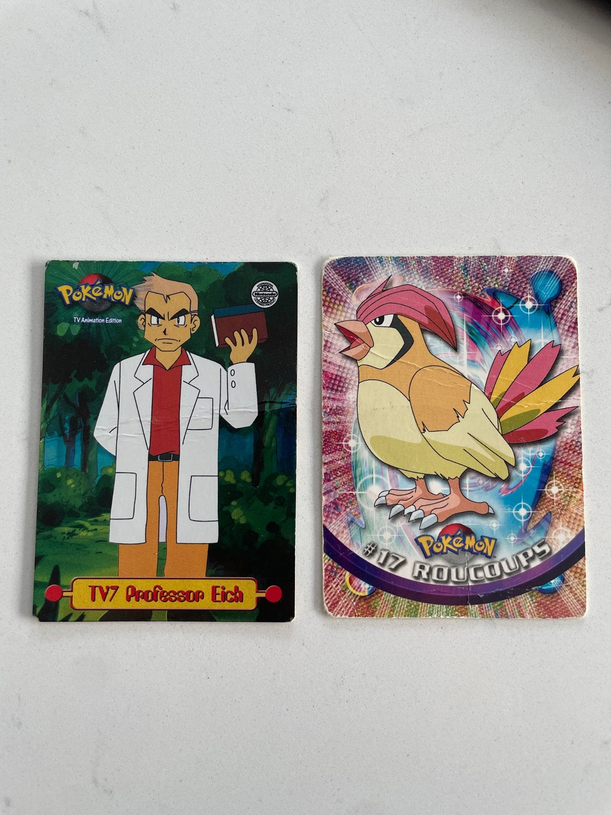 Pokémon Kaarten: Professor Eich & Roucoups (Vintage), Ophalen, Gebruikt, Meerdere kaarten