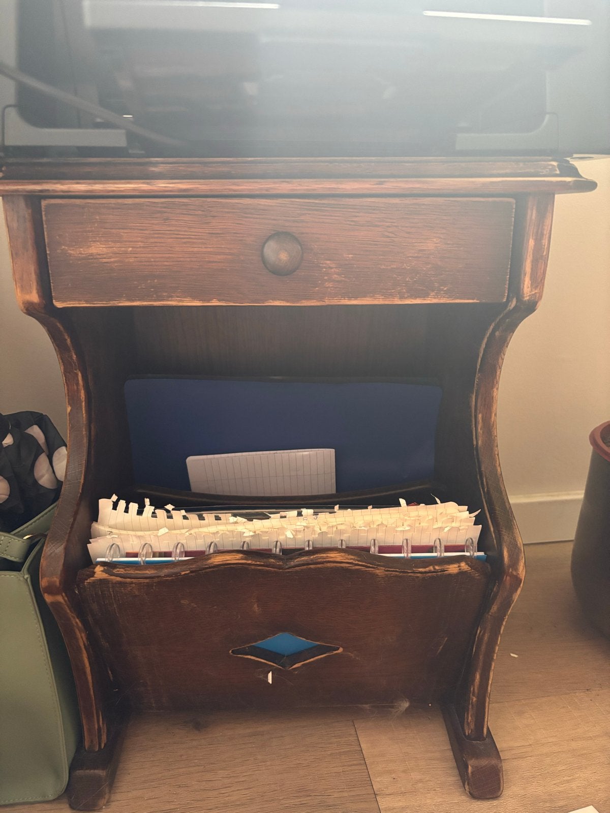 Houten Tijdschriftenhouder met Lade - Zelf te Schilderen, Ophalen, Gebruikt, Klassiek, Met lade