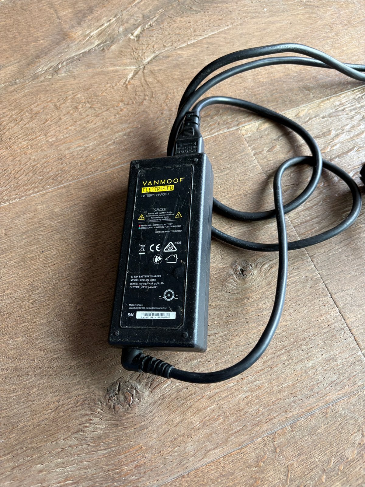 Oplader vanmoof s1 electrified S, Ophalen of Verzenden, Gebruikt