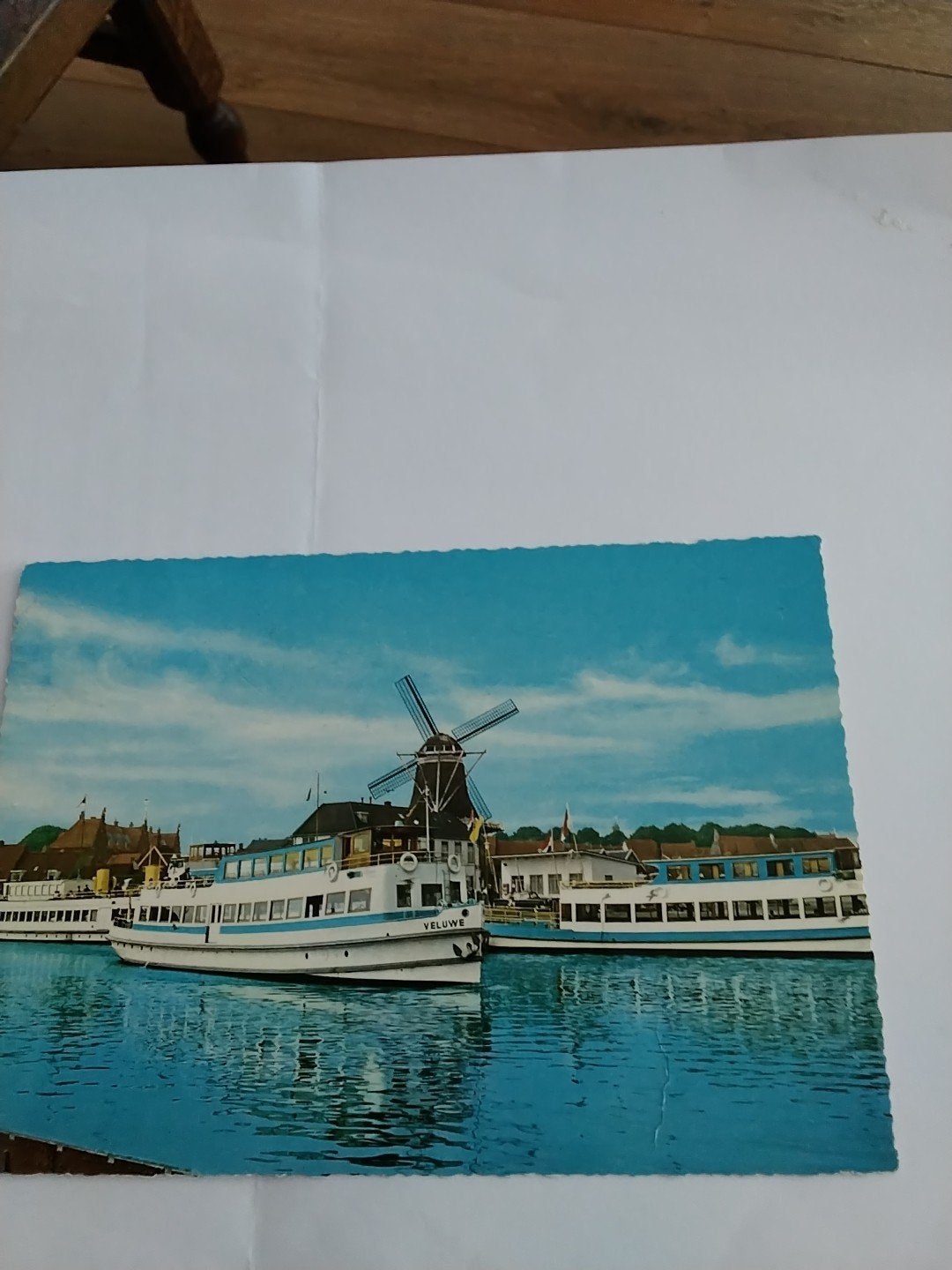 Oude ansichtkaart Harderwijk Haven met boten en molen, Ophalen of Verzenden, 1960 tot 1980, Gelopen, Gelderland