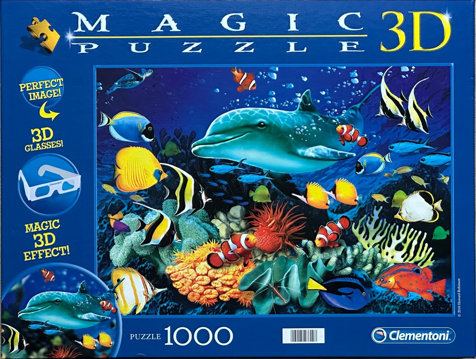 Clementoni Magic 3D Puzzel 1000 stukjes Onderwaterwereld, Ophalen of Verzenden, 500 t/m 1500 stukjes, Zo goed als nieuw, Rubik's of 3D-puzzel