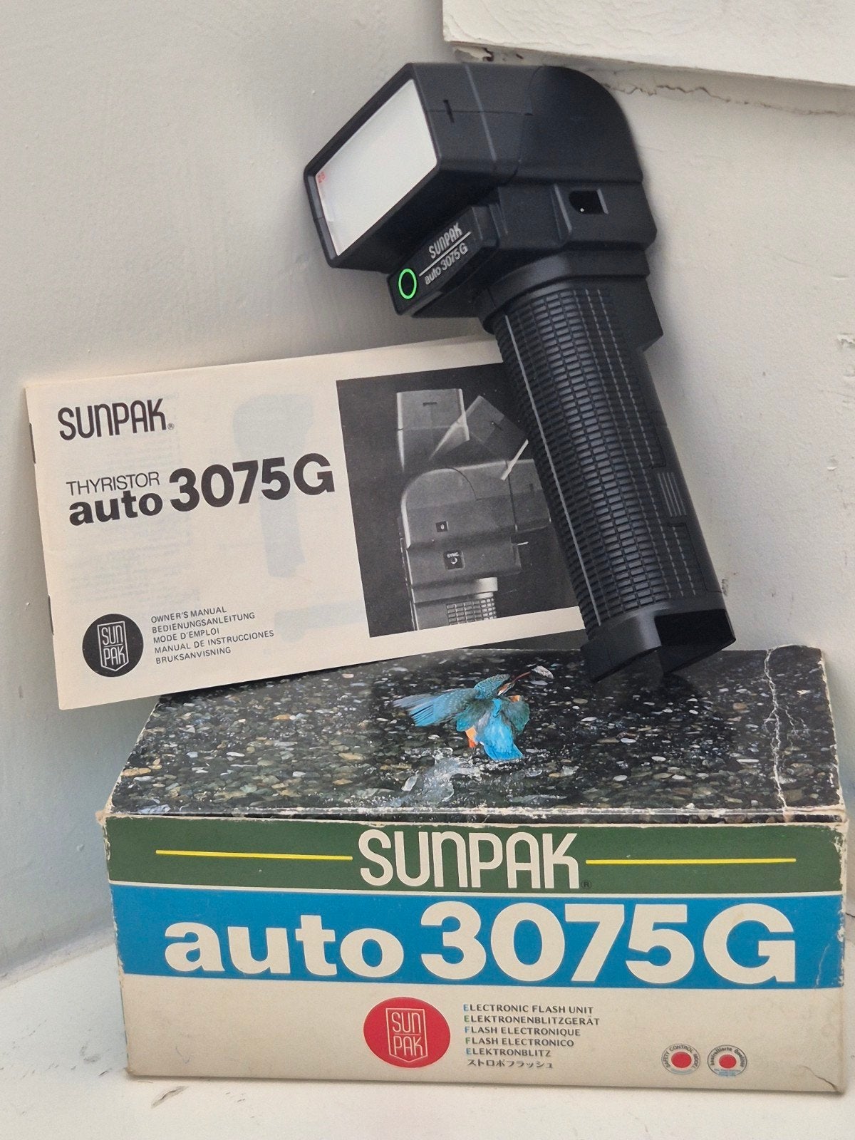 Sunpak Auto 3075G Thyristor flitser – getest, Ophalen of Verzenden, Nieuw, Sunpak