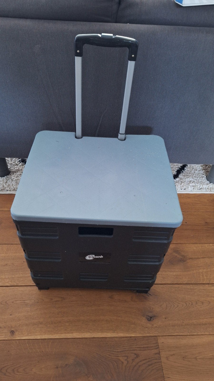 Verrijdbare krat met 2 wielen voor boeken of boodschappen, Ophalen, Gebruikt, Opvouwbaar, Minder dan 50 cm