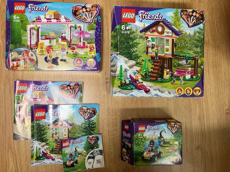 Lego Friends 41426, 41679, 41442 boomhut eiland wagen winkel, Ophalen of Verzenden, Zo goed als nieuw