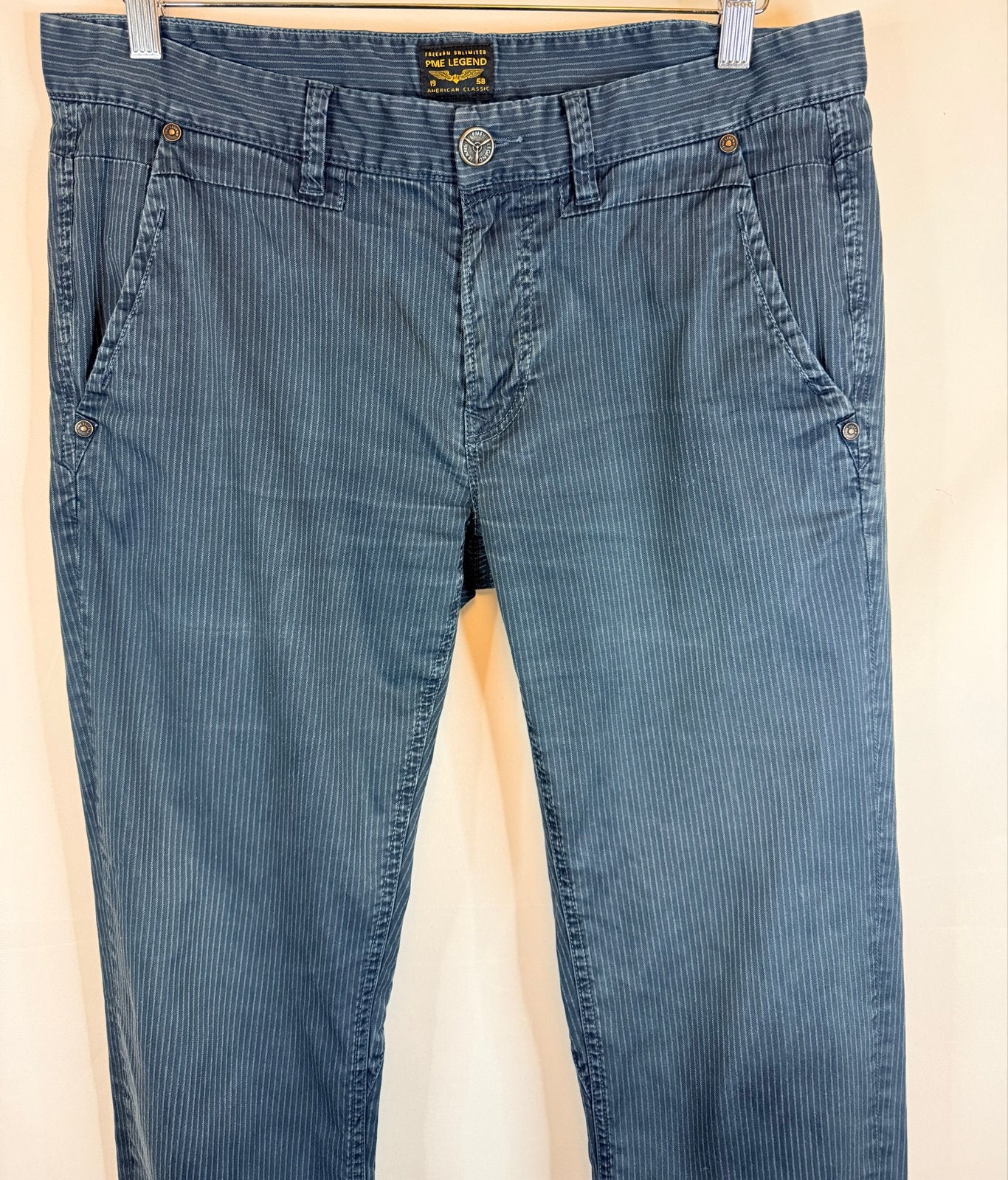 PME Legend blauwe herenbroek gestreept - Zo goed als nieuw, Kleding | Heren, -, -, PME Legend, Zo goed als nieuw
