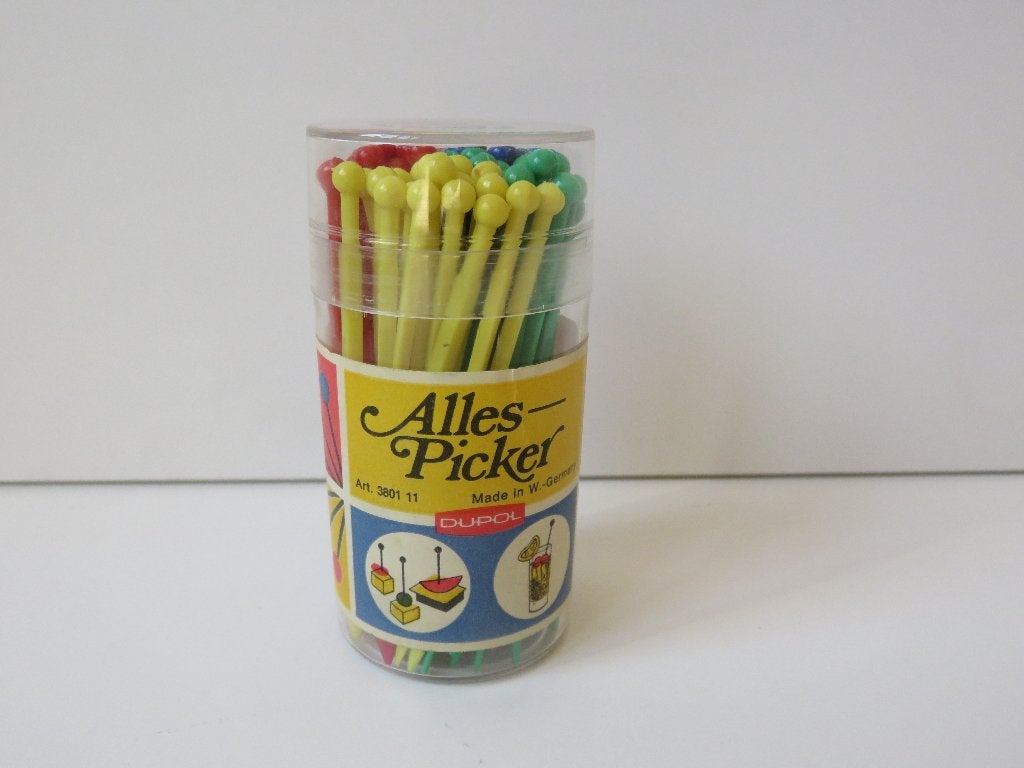 Vintage cocktailprikkers Dupol allespicker, Overige typen, Kunststof, Ophalen of Verzenden, Zo goed als nieuw