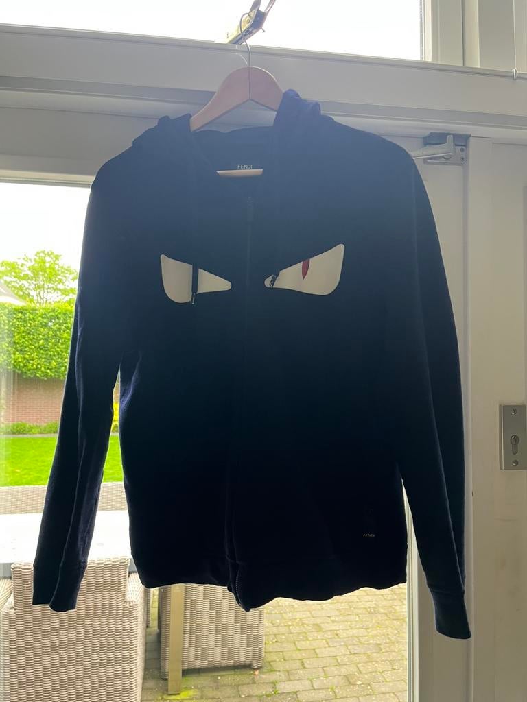 Fendi zipper. Monster / bug eyes. Blauw maat 48 / M, Ophalen of Verzenden, Gedragen, Maat 48/50 (M), Blauw