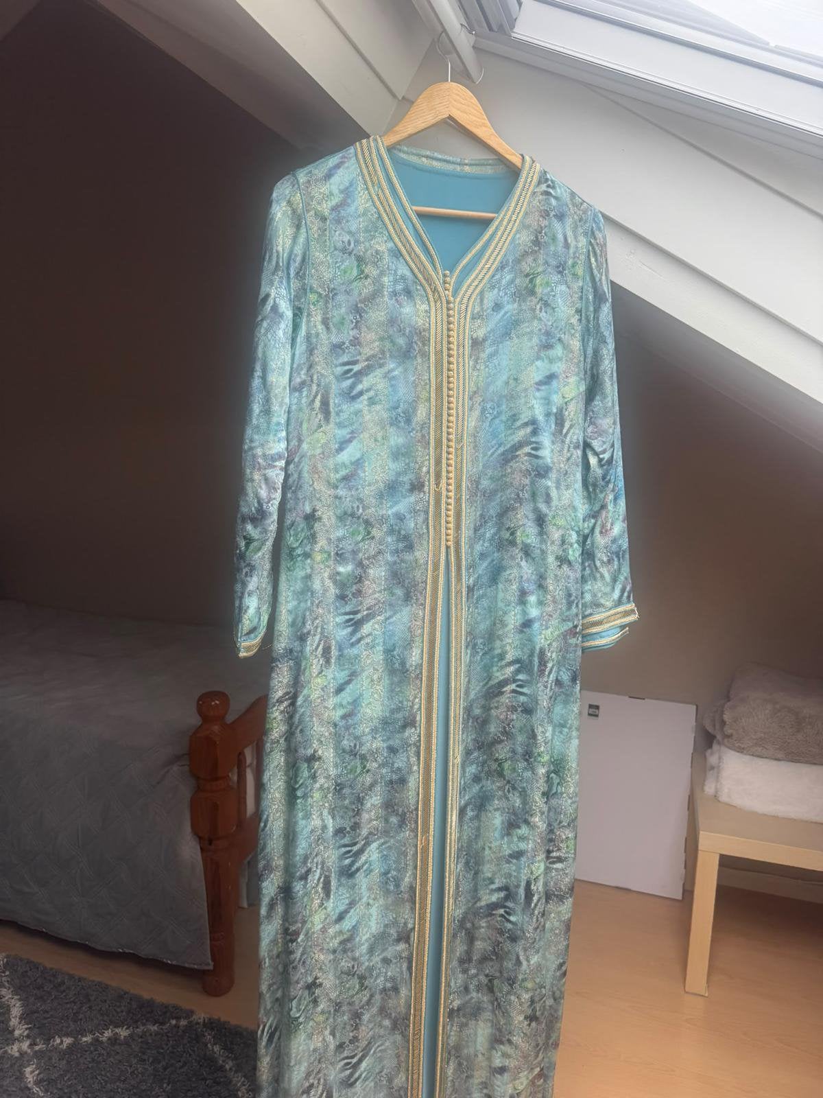 Marokkaanse jurk S/M/L, Maat 38/40 (M), Overige typen, Blauw, Ophalen of Verzenden