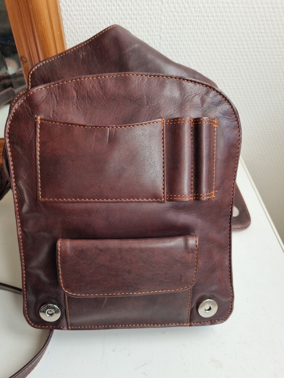 Bear Design 'Han' Leren Schoudertas - Goede Staat, Ophalen of Verzenden, Gebruikt, Bruin, Schoudertasje